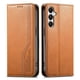 thumbnail image 1 of Funda tipo cartera para Samsung Galaxy A16 de piel con cierre magnético, ranuras para tarjetas y correa para la muñeca Marrón, 1 of 6