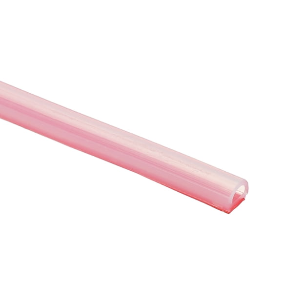 Uxcell Tira de Sellado de Puerta de Silicona para Clima, 9.8 pies Forma D Tira de Sellado Autoadhesiva para Marco de Puerta, Sellado de Ventanas, Gran Espacio, 1.97"Anx0.39"Tx1.57Al, Transparente/Rojo