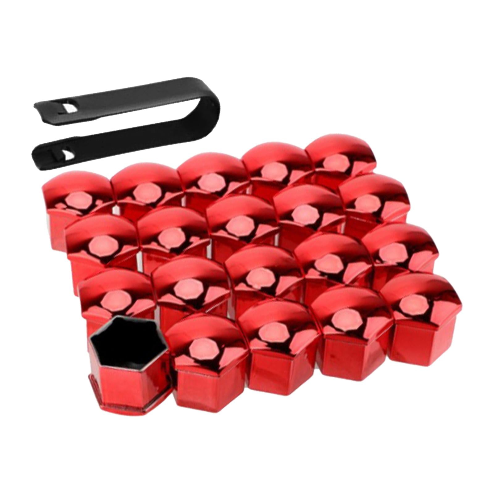 Ioensy - 20 Piezas Tapas De Tuercas De Rueda De Coche Cubiertas Antioxidantes Tapas De Llanta De Rueda Tapas De Tuerca De Rueda Rojo 19mm