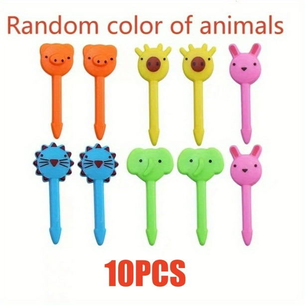 Make Mealtime Fun with 10 Reusable Mini Animal Forks for Kids - Perfect for Food, Cakes, Snacks, and Fruit Decorations