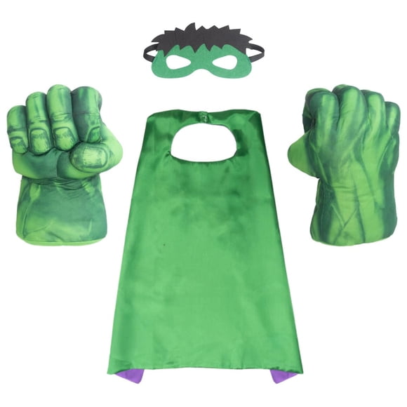 Set de Guantes de Boxeo de Peluche Verde con Capa y Máscara WSDDFG