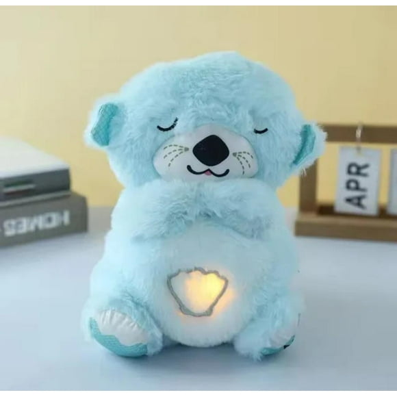 Nutria De Peluche Relajante Con Luz Para Bebe Azul
