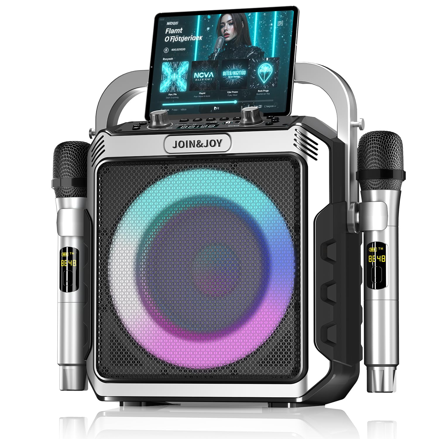 Máquina De Karaoke Portátil Join&joy Con Micrófono Y Altavoz Inalámbricos