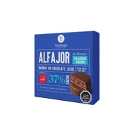 Alfajor Manjar Sin Azúcar Bañanado Chocolate Leche 32% Cacao 180 G Entrelagos