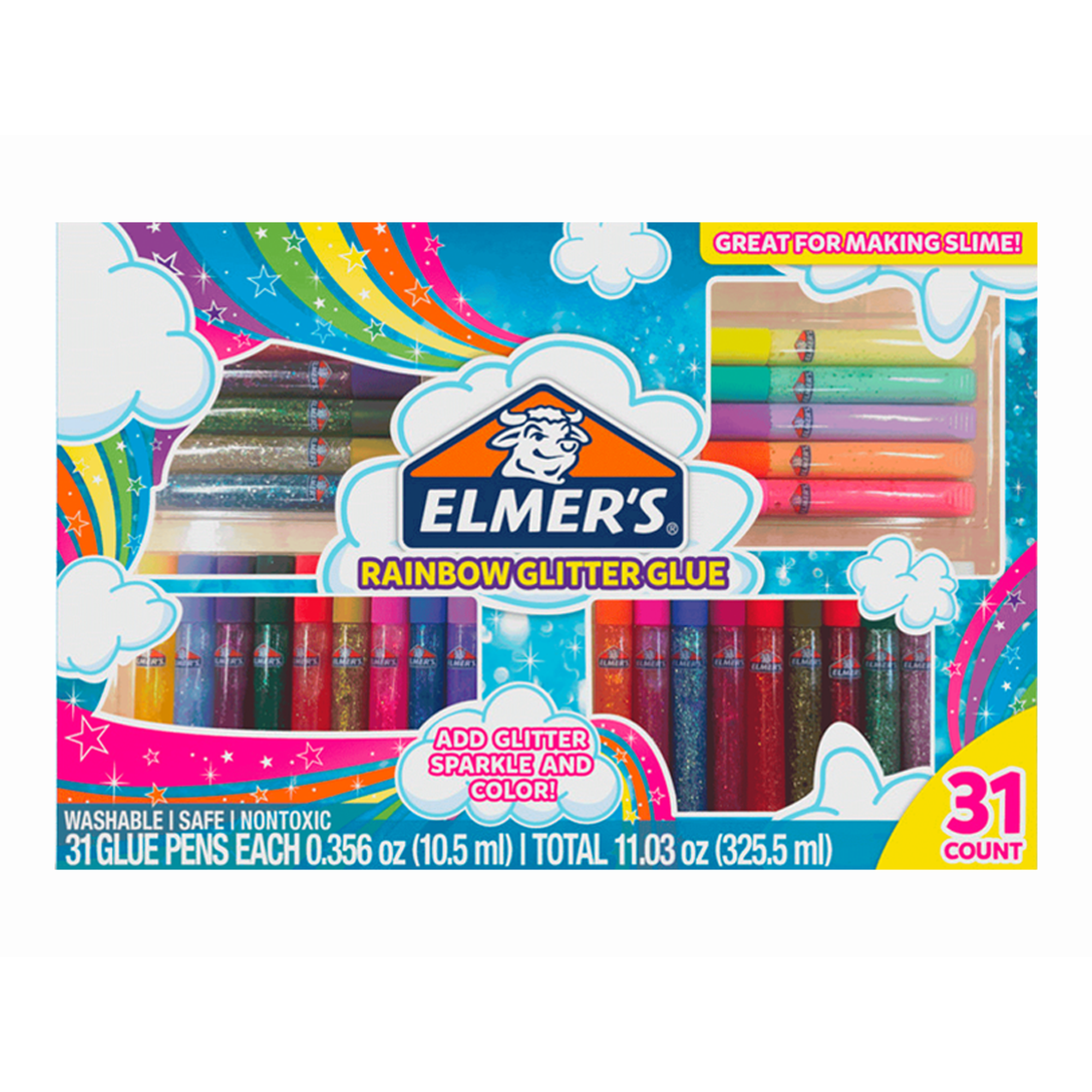 Pack Pegamento Glitter En Tubo Elmers Caja X30