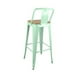 thumbnail image 4 of Pack 4 Taburetes Pisos Metal Tolix asiento madera con respaldo LF5-03HBW - verde agua, 4 of 4