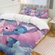 thumbnail image 3 of 3 Pieces Stitch and Angel Bedding Comforter Set Full with 2 Pillowcases for Kids Teens Girls Women Microfiber Easy Wash Light Breathable Cozy White Base Bed Sheets, 3 of 5