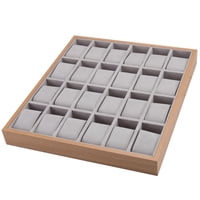 Magideal - Organizador De Caja De Exhibición De Reloj De Madera Con 24 Ranuras, Soporte De Almacenamiento De Joyería, 12.99 Pulgadas X 15.67 Pulgadas X 1.77