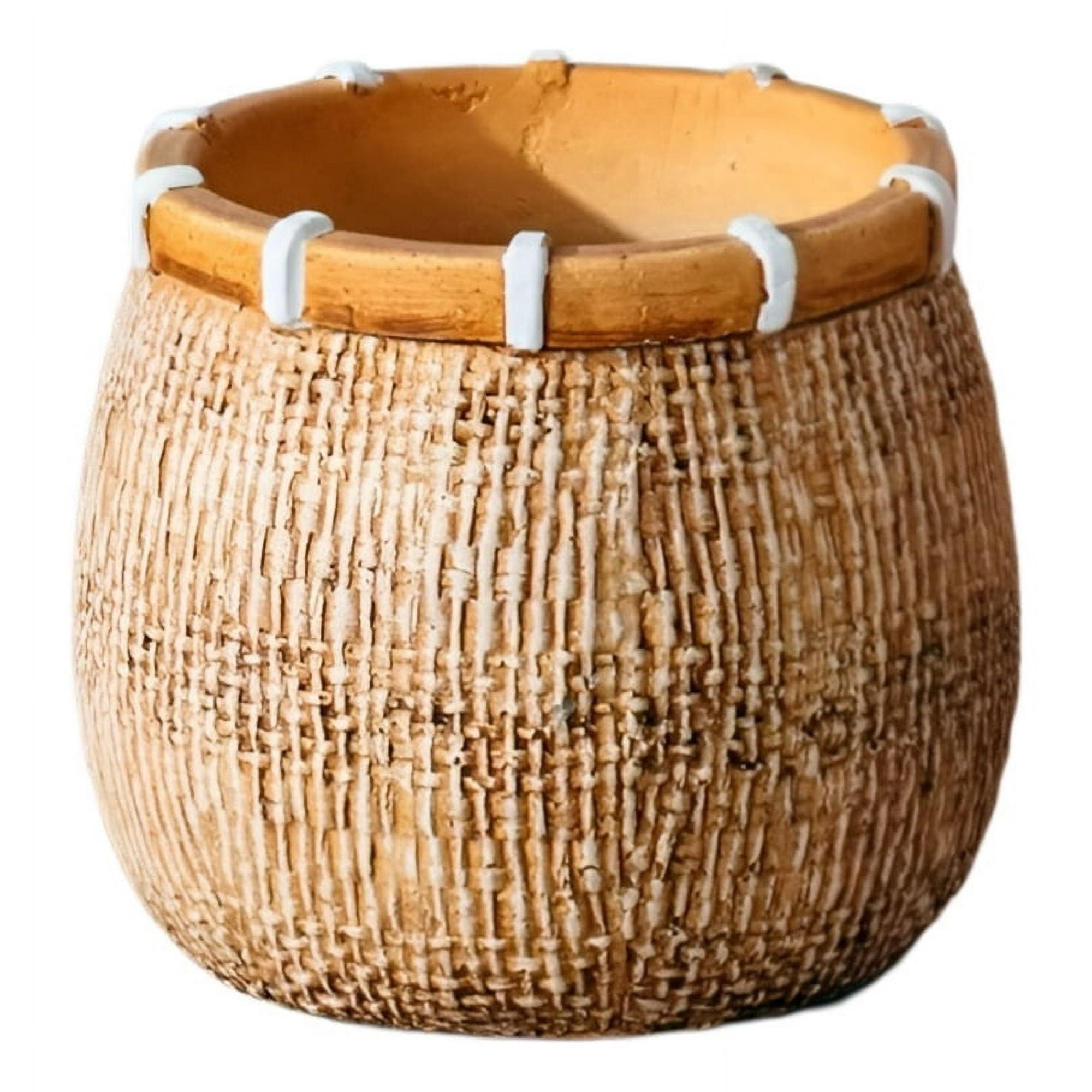 Genérico - Maceta Plantas Arcilla Imitación De Ratán Decoración Jhn