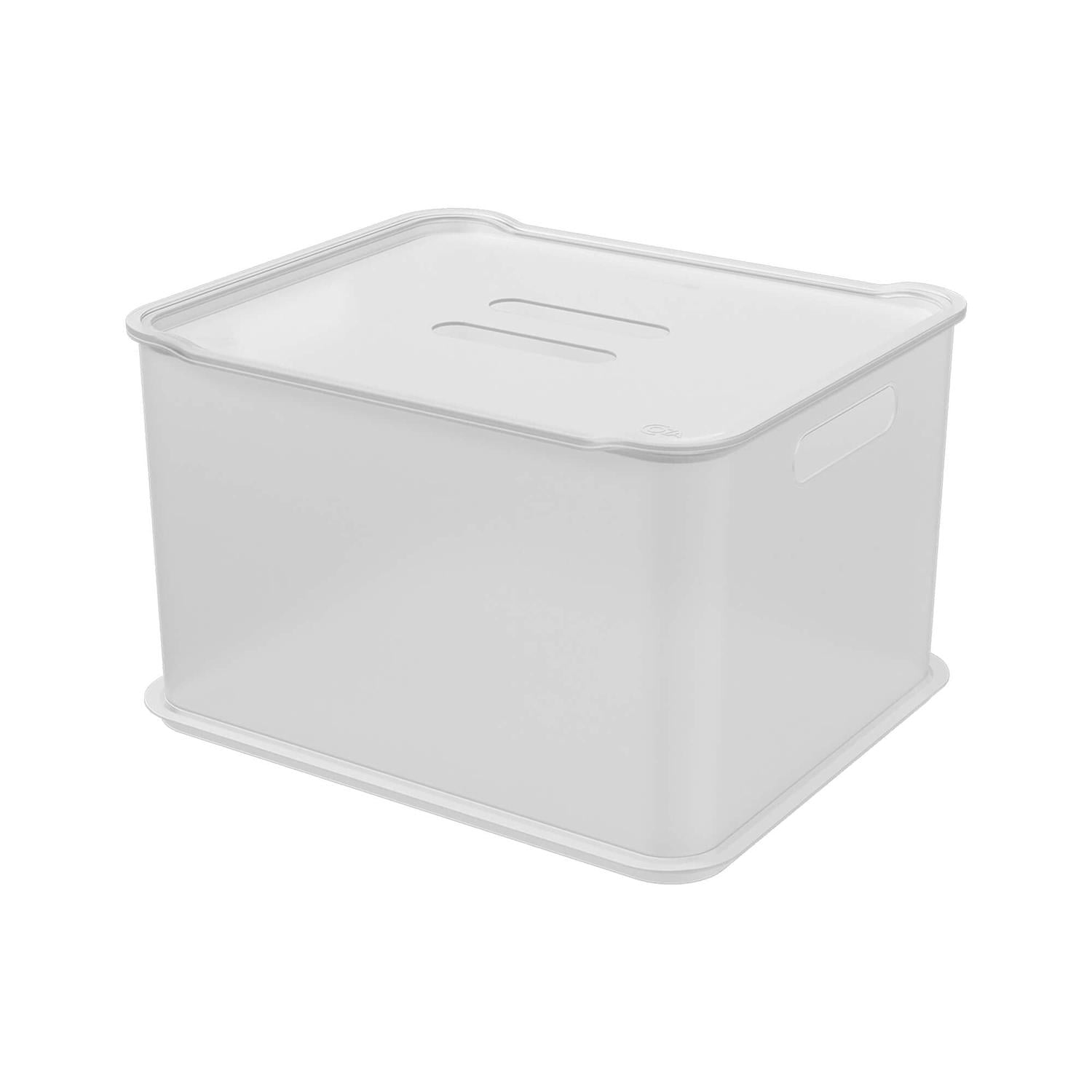 Coza - Caja Organizadora Con Tapa Fit Ultra 23,9l Natural Blanco