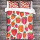 thumbnail image 3 of Juego de funda nórdica y sábanas de microfibra con estampado dimensional de fresas y frutas lindas, fundas de almohada de microfibra suaves y hermosas, con cremallera invisible,, 3 of 3