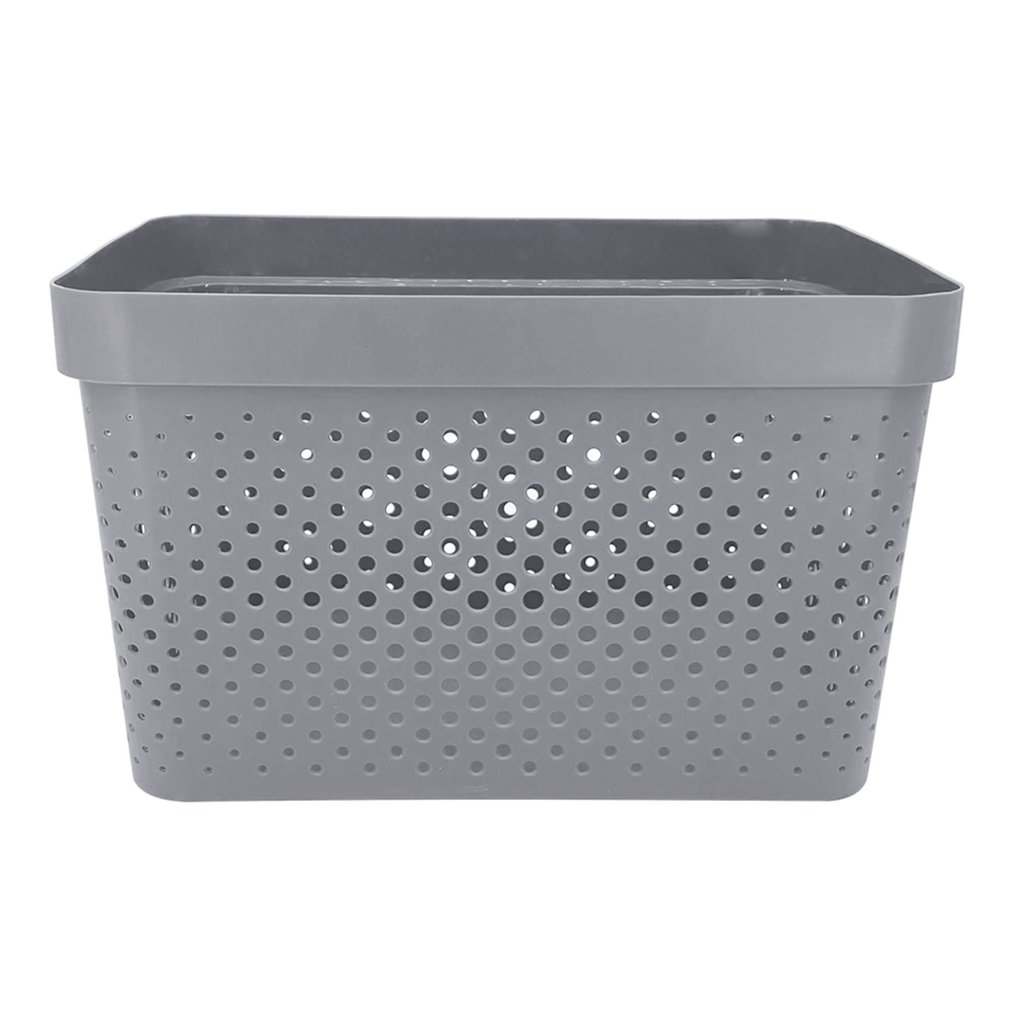 Cesta Almacenamiento 17l Plastico, Gris 1 Un Haus