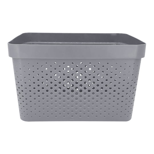 Cesta Almacenamiento 17l Plastico, Gris 1 Un Haus