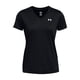 thumbnail image 1 of Camiseta Under Armour Tech para mujer, manga corta, cuello en V, negro/blanco, 1 of 2