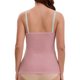 thumbnail image 3 of INSPIRE CHIC Camisetas de lactancia materna con tirantes ajustables y encaje cruzado para mujeres, acolchadas para amamantar, XL Rosa, 3 of 5