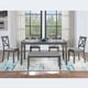 thumbnail image 1 of 6 Piece Kitchen Dining Set, Rectangular Wooden Dining Table with 4 Upholstered Chairs and a Bench, Dining Table Set for 6 People, Living Room, Home Bar and Kitchen, Gray, 1 of 3