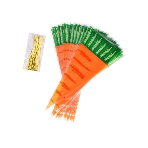 Bothyi - Bolsa De Caramelos De Cono En Forma De Zanahoria Bolsas De Papel De Regalo Bolsa De Golosinas Transparente Para La Primavera