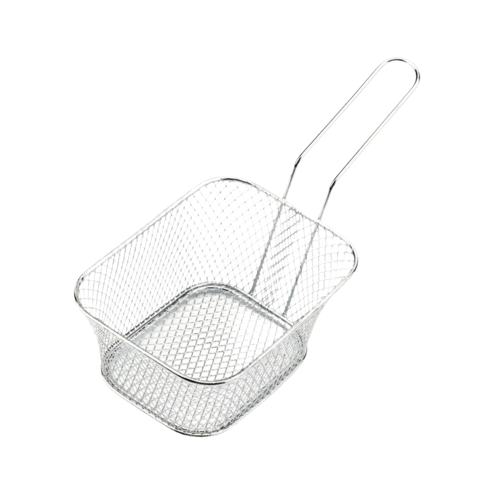 Magideal - Freidora Profunda, Cesta Para Servir, Herramienta De Cocción, Filtro De Alimentos Portátiles Canasta De Papas Fritas Para El Café Barbacoa Para El Ala L