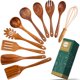 thumbnail image 1 of Juego de utensilios ADT de madera de teca para cocina antiadherente, paquete de 10, 1 of 8