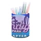 thumbnail image 1 of Indigo Park-theme Cylinder Pen Holder Pencil Organizer with Flannel Lining PVC Leather Material Cardboard Base for study work 10*8CM, 1 of 6