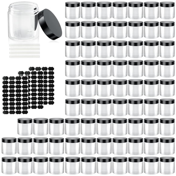 Recipientes de plástico OBKJJ de 4 oz/120 ml con tapas para viajar (paquete de 60)
