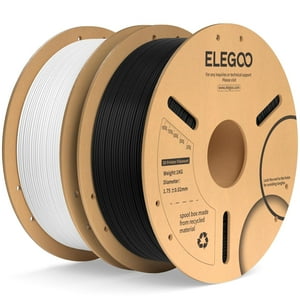 Filamento Para Impresora 3D Elegoo Pla Plus, 1,75 Mm, Blanco Y Negro, 2 Kg