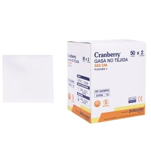 Gasa Estéril 5X5 Cm - Caja 50 Unidades - Cranberry Blanco
