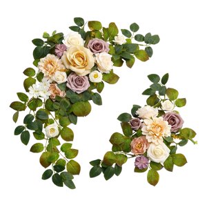 Magideal - Juego De 2 Flores De Arco De Boda, Arreglo Floral, Decoración De Boda, Flor Artificial Para Recepción, Adorno Para El Hogar Del Día De San Valentín Champán