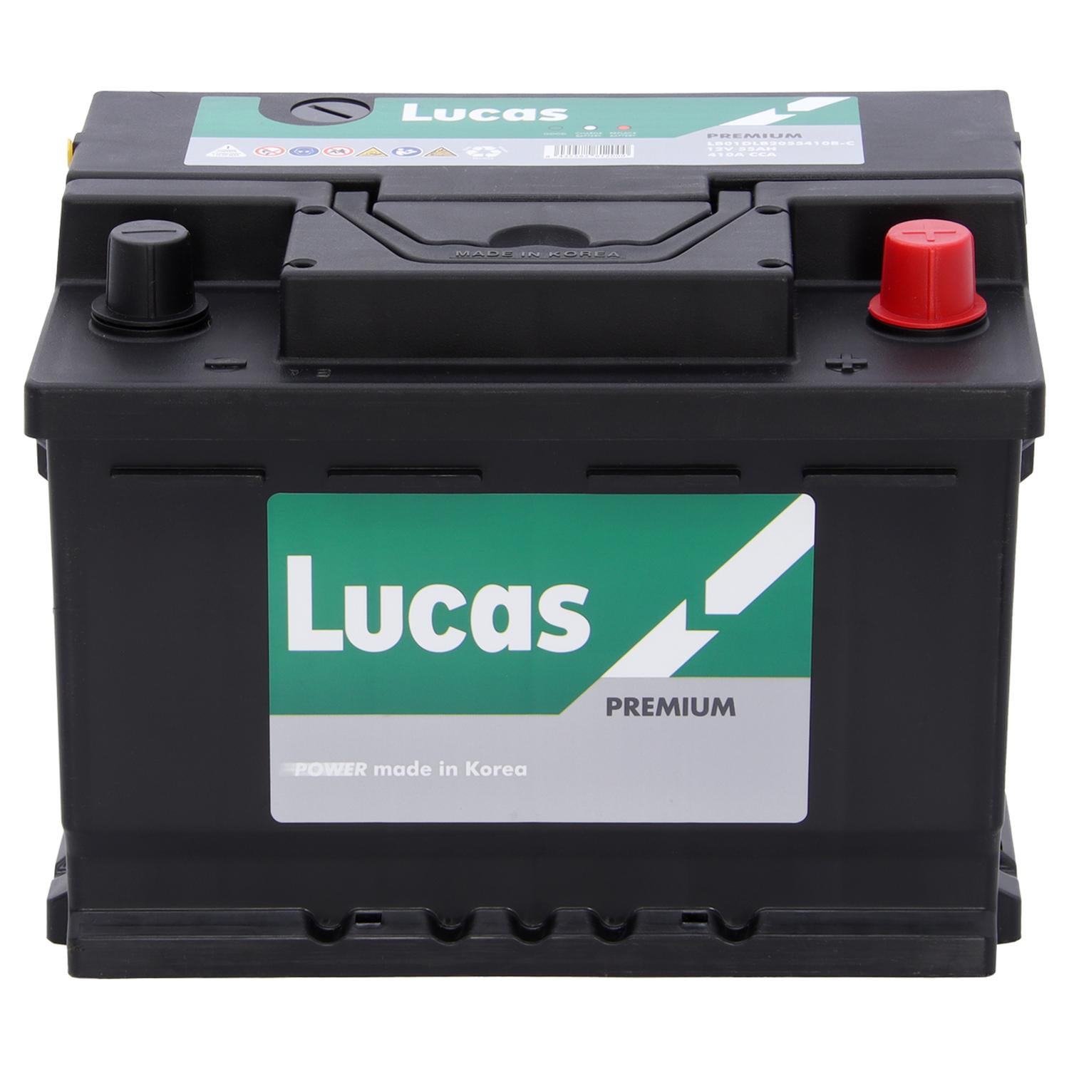 Batería Lucas Premium 55 Amp Positivo Derecho Normal Negro