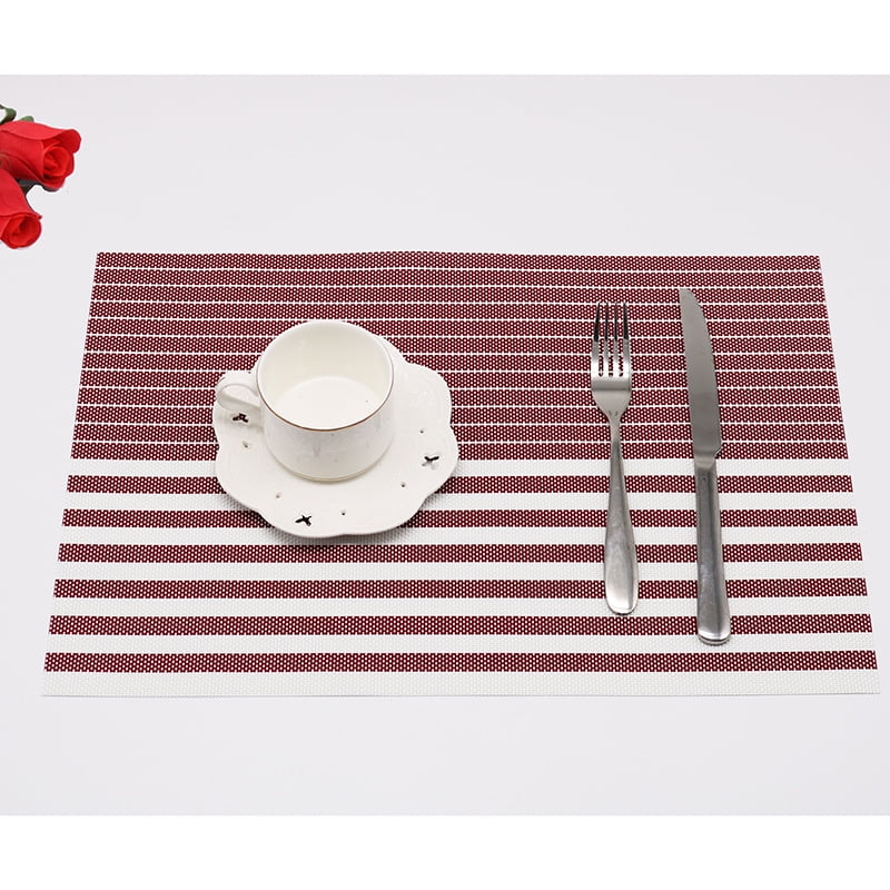 Xmhytop Juego De 6 Manteletes Individuales Para Mesa, Hechos De Pvc Resistente, Antideslizantes Y Termorresistentes, Ideal Para Hogares, Restaurantes Y Cocinas, Estilo J, 45*30cm, Rojo