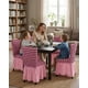 thumbnail image 4 of Set de 6 fundas turkas con falda para sillas con diseño de lineas, 4 of 6