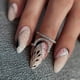 thumbnail image 1 of Glitter Almond Press On Nails,Leaf Design Fake Nails,Medium False Nails, 1 of 2