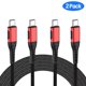 thumbnail image 2 of Cable USB‑C Durcord Pack de 2, 3 m, 100 W carga rápida, rojo, 2 of 7
