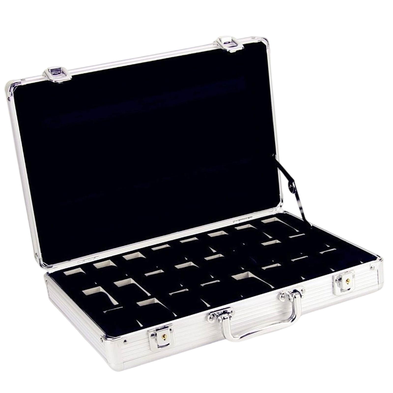 Magideal - Estuche Para Relojes, Colección De Estuches De Transporte Con Hebilla, Soporte Para Regalo, Caja De Exhibición Para Relojes Para Papá, Amigos, Escrito 24 Cuadrículas