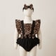 thumbnail image 3 of Conjunto De Body Vestido Manga Corta + Diadema Para Niñas Primavera Verano, 3 of 3