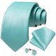 thumbnail image 1 of Corbata Celeste seda hombre con paño y colleras Celeste Italiano, 1 of 4