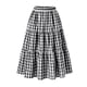 thumbnail image 5 of Faldas de Cuadros para Escuela y Universidad de Talla Grande para Mujer de Agnes Orinda, Capas en Cascada, Maxi Flowy, Casual de Verano, Línea A, con Bolsillos 4X Negro, 5 of 7