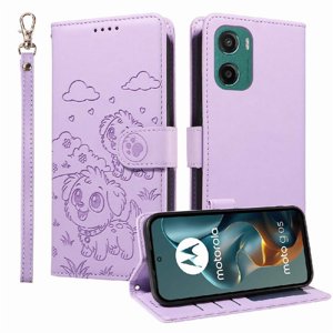 Funda Billetera Foxdock Compatible Con Motorola Moto G05, Diseño Perrito Tierno, Ranuras Para Tarjetas Y Soporte Plegable