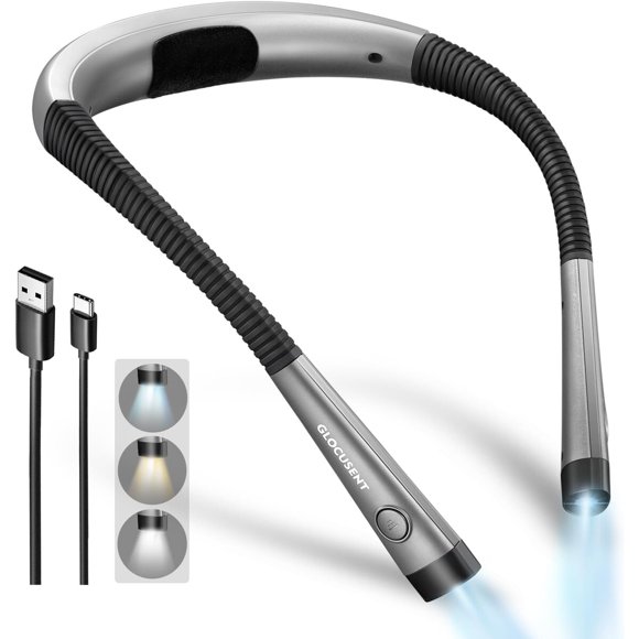 Luz de Cuello Glocusent GLCSNTBL001 USB-C 3 Colores 6 Brillos