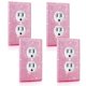 thumbnail image 1 of Cubiertas de placa de pared hongliang 11 × 7 cm rosa con strass – Pack de 4, 1 of 7