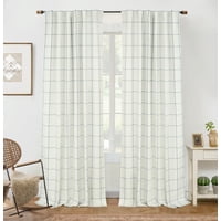 Cortinas Driftaway 100% Opacas, Paneles De Lino A Cuadros, 230 Cm