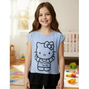 Polera Niña Hello Kitty Celeste 10