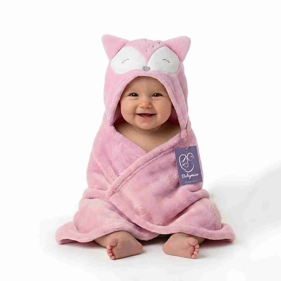 Toalla Para Bebé Con Capucha Animales Zorrito Rosado - BABYMINE