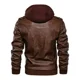 thumbnail image 5 of Chamarra De Cuero Para Hombre Con Gorro Extraíble, 5 of 5