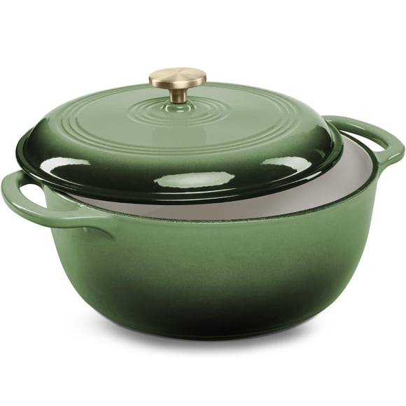 Dutch Oven Best Choice Products, hierro fundido esmaltado, 6 litros, verde
