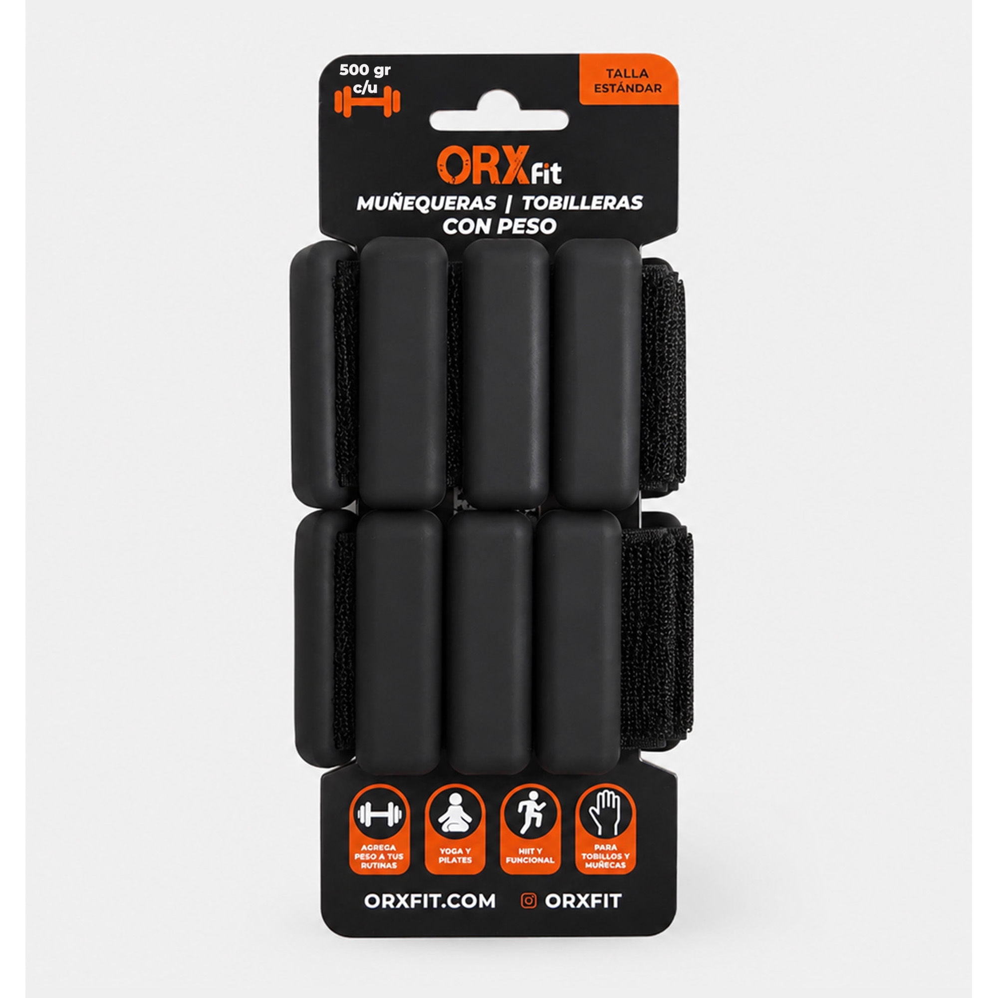 Muñequeras Tobilleras con Peso Negra ORXfit