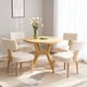 thumbnail image 3 of Wooden Dining Chairs Set of 2, Modern Fabric Upholstered Kitchen Side Chairs with Comfortable Seat for Dining Room, Living Room or Patio, Beige, 3 of 3