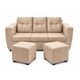 thumbnail image 3 of Living Alabama 3 cuerpos + 2 pouf Felpa Beige, 3 of 3