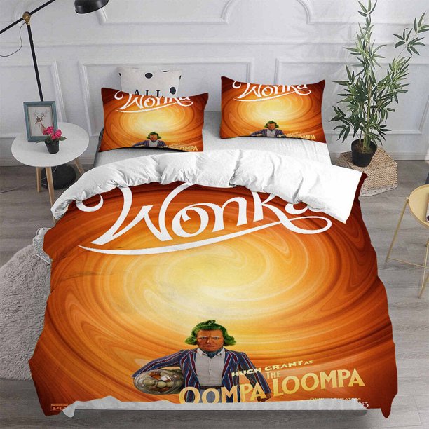 Wonka Bedding Set Duvet Cover Quilt Cover Set Gift3-Piece Bedding Set (1 Duvet Cover + 2 Pillow Shams)