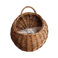 Magideal - Cesta De Flores Tejida Artesanía Cesta De Maceta Hecha A Mano Organizador De Juguetes Cesta De Almacenamiento Titular Colgante Cesta De Almacenamiento Grande